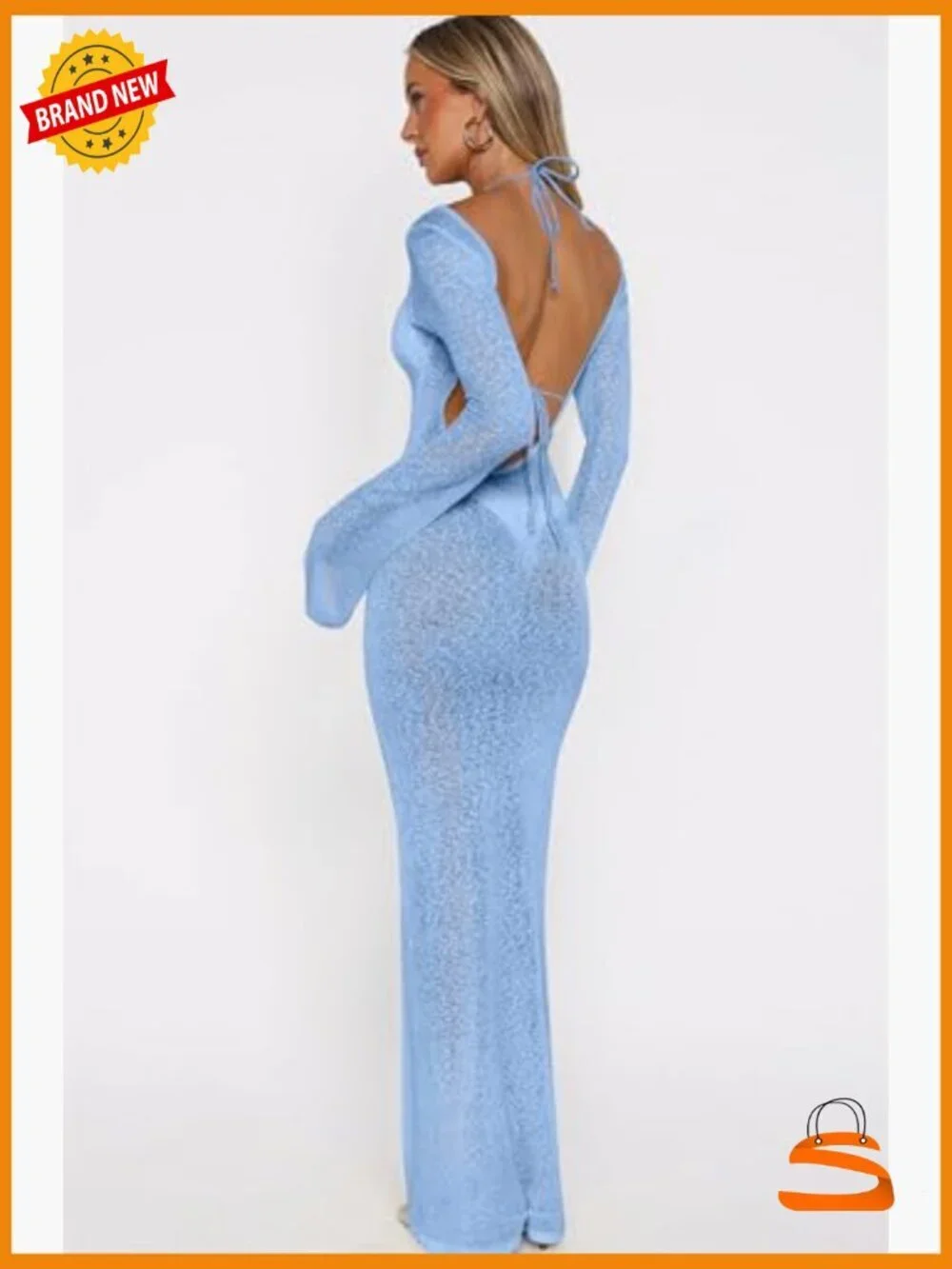 Women's 3-Piece Bikini Set with Sheer Mesh Cover Up Dress XS-XXL